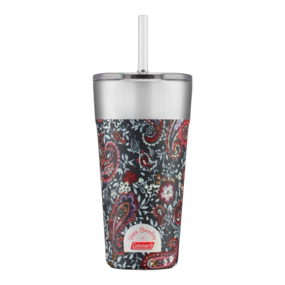 Vera Bradley Coleman 20 oz. Brew Stainless Steel Vacuum Tumbler Cup in …